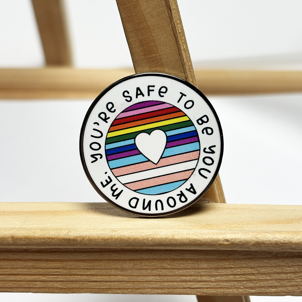 “You are safe”badge Hard Enamel Metal Gifts Nickel plated lapel pin